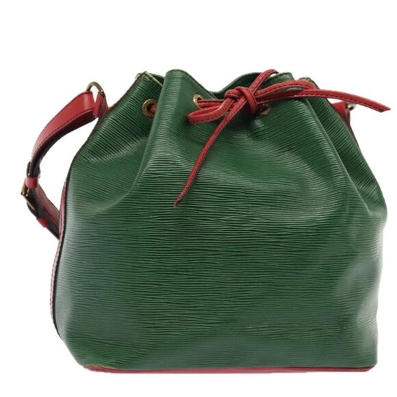 LOUIS VUITTON Epi Petit Noe Shoulder Bag Bicolor Green Red M44147 LV Auth 89664 - Picture 1 of 16